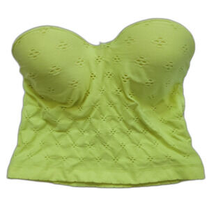 Victoria's Secret 34C Tube Top Crop Tube Fluorescent Yellow Bra